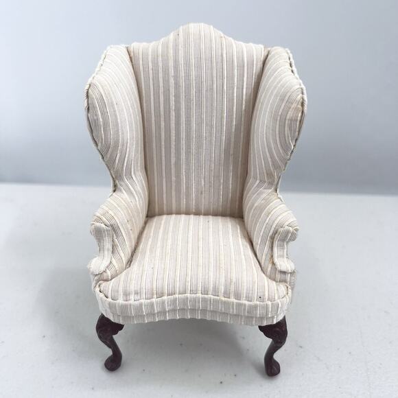 Bespaq Other - Vintage Bespaq Dollhouse Miniature Victorian Wing Chair Ball & Claw Feet 1:12